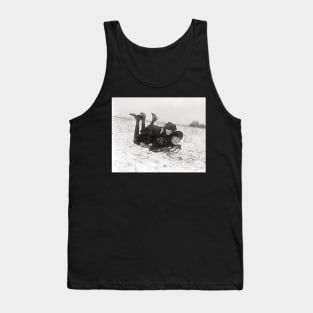 Girls Sledding, 1915. Vintage Photo Tank Top